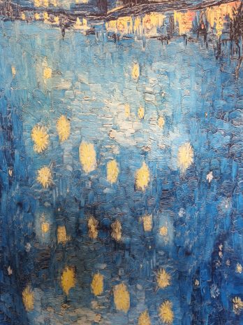 Esarfa de matase cu pictura de G. Klimt ,,Copacul vietii,, cu doua fete diferite