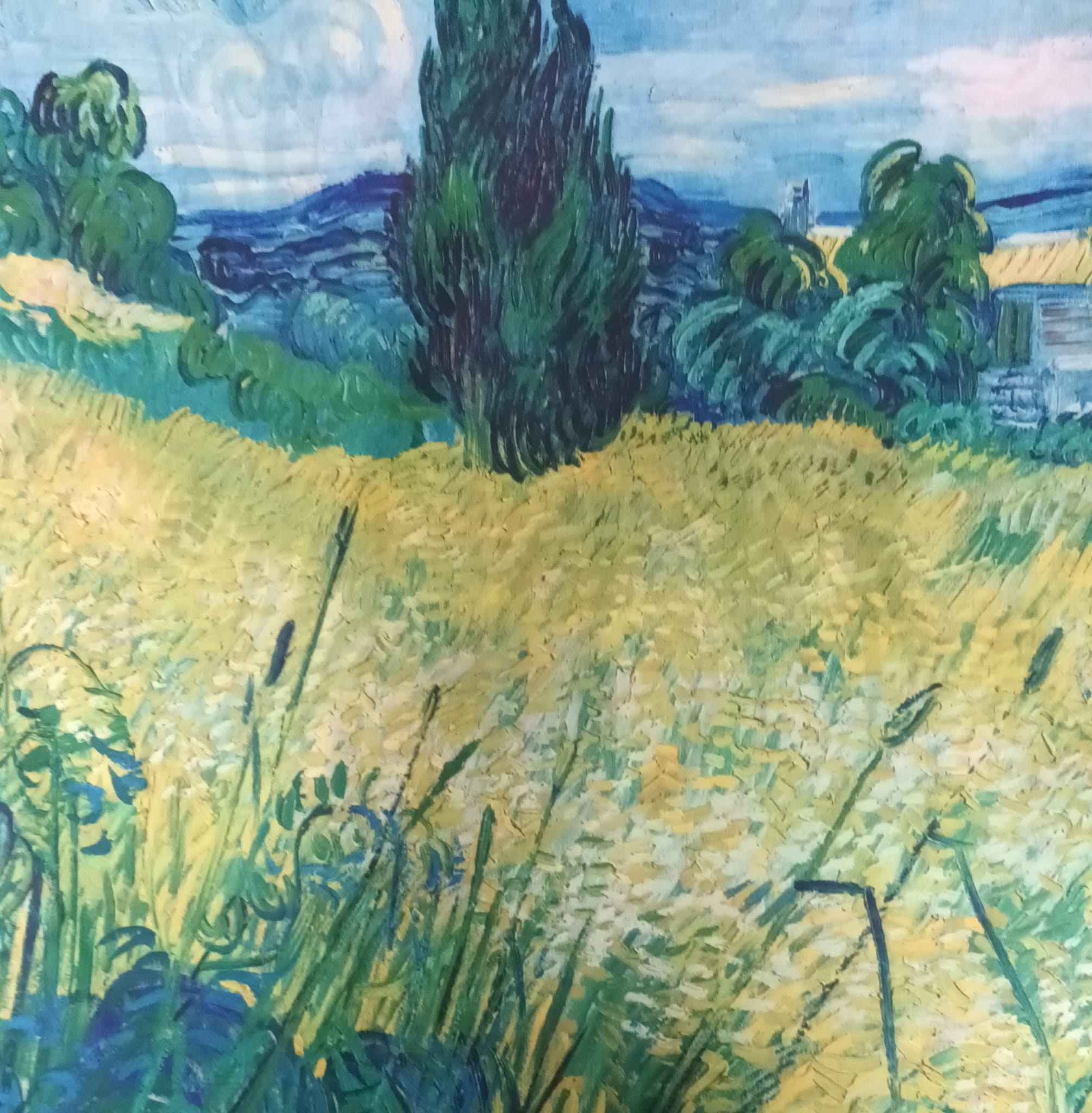 Silk square scarf with Van Gogh–style paintings - Image 3